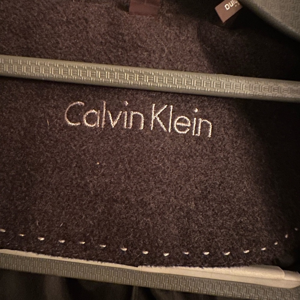 Calvin Klein Women's Dark Gray Pea Coat - Classic Minimalist Essential - Picture 2 of 8